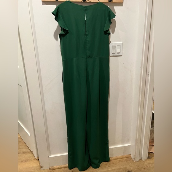 Ann Taylor Emerald Green Flutter Sleeve Pocket Jumpsuit - Picture 6 of 10